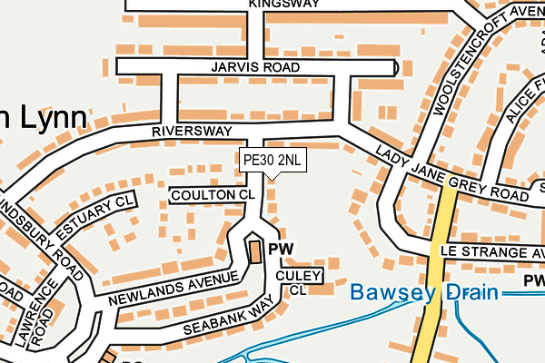 PE30 2NL map - OS OpenMap – Local (Ordnance Survey)