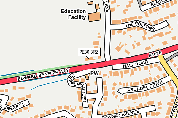 PE30 3RZ map - OS OpenMap – Local (Ordnance Survey) PE30 3RZ map - OS OpenMap – Local (Ordnance Survey)
