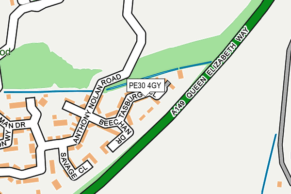 PE30 4GY map - OS OpenMap – Local (Ordnance Survey) PE30 4GY map - OS OpenMap – Local (Ordnance Survey)