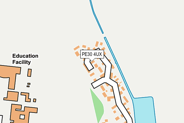 PE30 4UX map - OS OpenMap – Local (Ordnance Survey) PE30 4UX map - OS OpenMap – Local (Ordnance Survey)