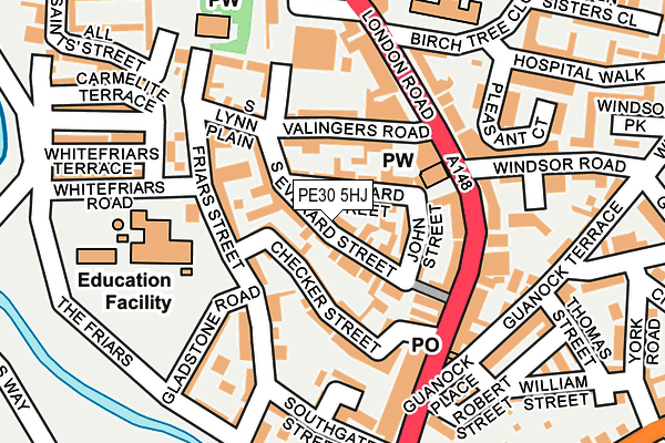 PE30 5HJ map - OS OpenMap – Local (Ordnance Survey) PE30 5HJ map - OS OpenMap – Local (Ordnance Survey)