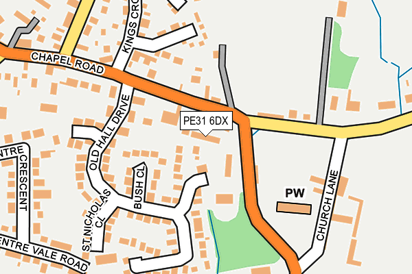 PE31 6DX map - OS OpenMap – Local (Ordnance Survey) PE31 6DX map - OS OpenMap – Local (Ordnance Survey)