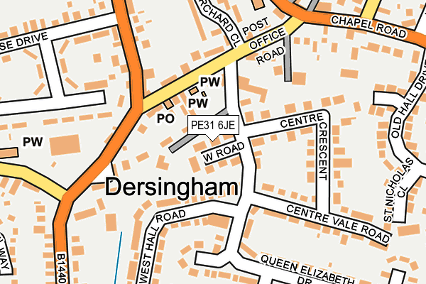 PE31 6JE map - OS OpenMap – Local (Ordnance Survey)