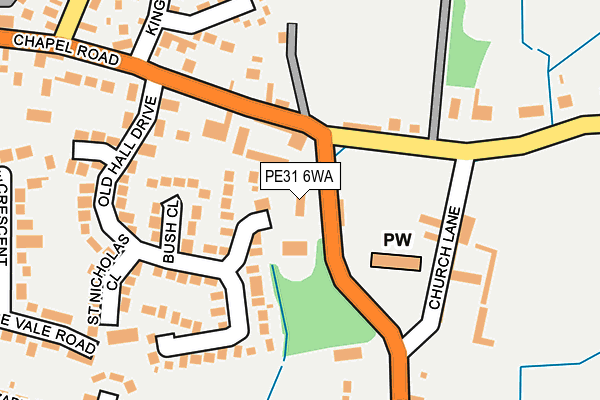 PE31 6WA map - OS OpenMap – Local (Ordnance Survey) PE31 6WA map - OS OpenMap – Local (Ordnance Survey)