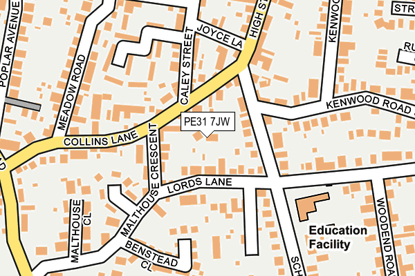 PE31 7JW map - OS OpenMap – Local (Ordnance Survey) PE31 7JW map - OS OpenMap – Local (Ordnance Survey)