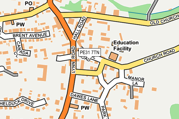 PE31 7TN map - OS OpenMap – Local (Ordnance Survey) PE31 7TN map - OS OpenMap – Local (Ordnance Survey)