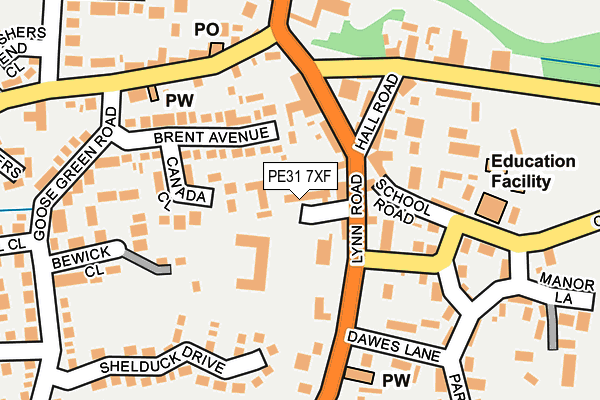 PE31 7XF map - OS OpenMap – Local (Ordnance Survey) PE31 7XF map - OS OpenMap – Local (Ordnance Survey)