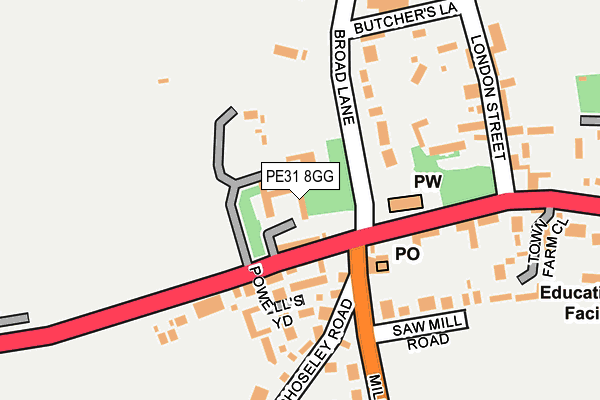 PE31 8GG map - OS OpenMap – Local (Ordnance Survey) PE31 8GG map - OS OpenMap – Local (Ordnance Survey)