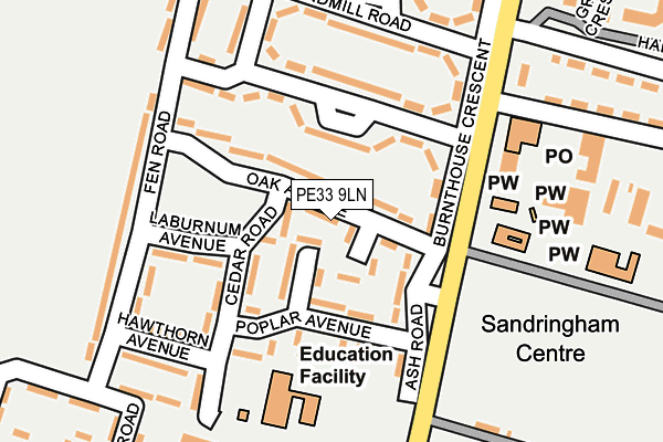 PE33 9LN map - OS OpenMap – Local (Ordnance Survey) PE33 9LN map - OS OpenMap – Local (Ordnance Survey)