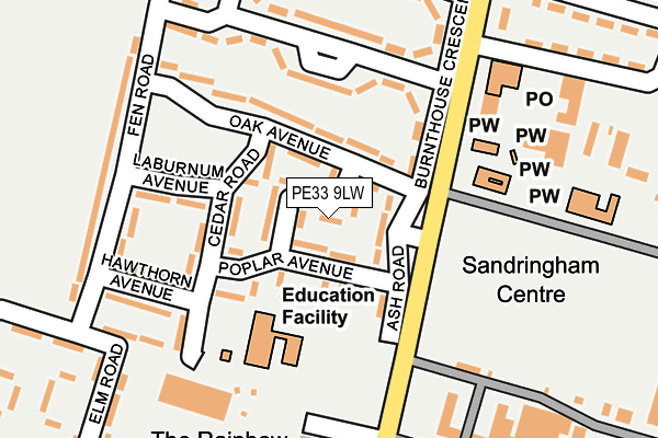 PE33 9LW map - OS OpenMap – Local (Ordnance Survey) PE33 9LW map - OS OpenMap – Local (Ordnance Survey)