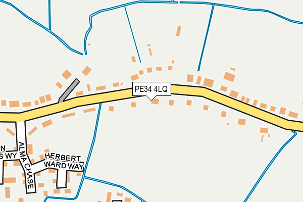 PE34 4LQ map - OS OpenMap – Local (Ordnance Survey) PE34 4LQ map - OS OpenMap – Local (Ordnance Survey)