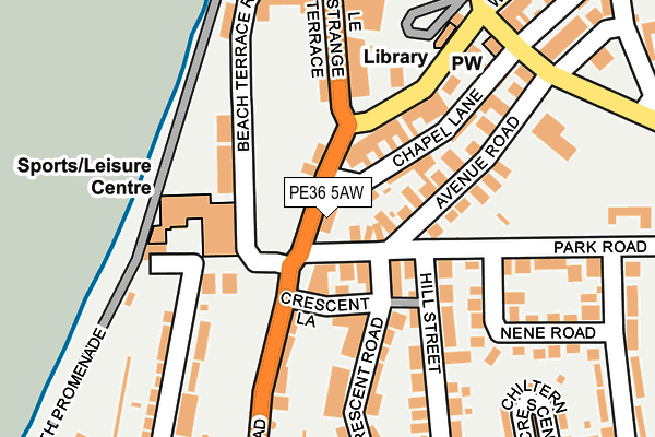 PE36 5AW map - OS OpenMap – Local (Ordnance Survey) PE36 5AW map - OS OpenMap – Local (Ordnance Survey)