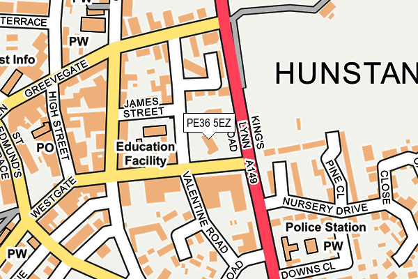PE36 5EZ map - OS OpenMap – Local (Ordnance Survey) PE36 5EZ map - OS OpenMap – Local (Ordnance Survey)