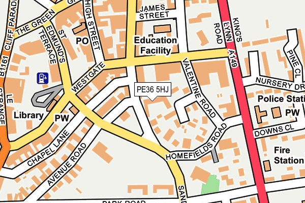 PE36 5HJ map - OS OpenMap – Local (Ordnance Survey) PE36 5HJ map - OS OpenMap – Local (Ordnance Survey)