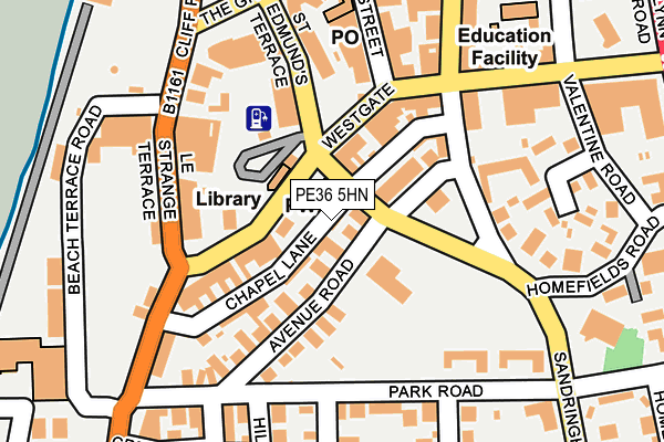 PE36 5HN map - OS OpenMap – Local (Ordnance Survey) PE36 5HN map - OS OpenMap – Local (Ordnance Survey)