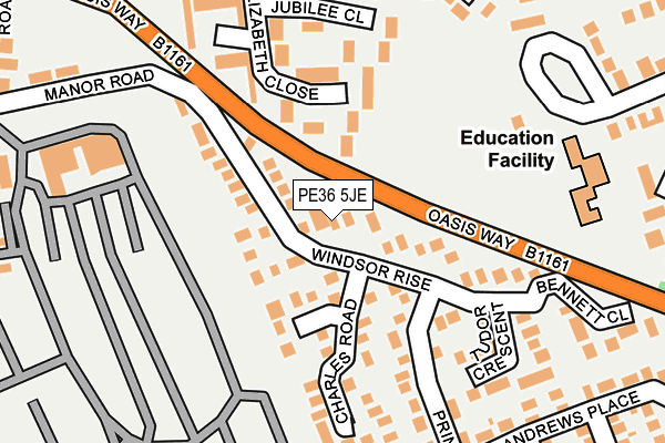 PE36 5JE map - OS OpenMap – Local (Ordnance Survey) PE36 5JE map - OS OpenMap – Local (Ordnance Survey)
