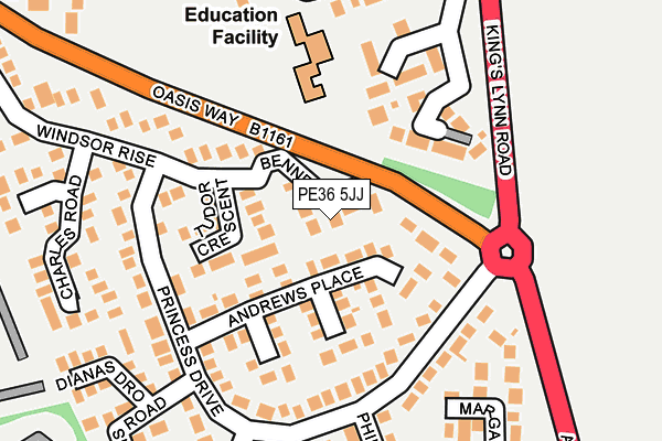 PE36 5JJ map - OS OpenMap – Local (Ordnance Survey) PE36 5JJ map - OS OpenMap – Local (Ordnance Survey)