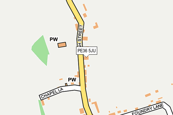 PE36 5JU map - OS OpenMap – Local (Ordnance Survey) PE36 5JU map - OS OpenMap – Local (Ordnance Survey)