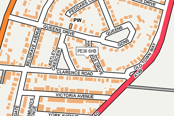 PE36 6HB map - OS OpenMap – Local (Ordnance Survey) PE36 6HB map - OS OpenMap – Local (Ordnance Survey)