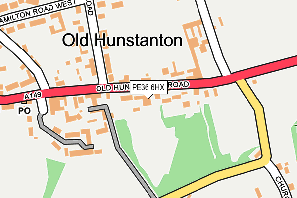 PE36 6HX map - OS OpenMap – Local (Ordnance Survey)