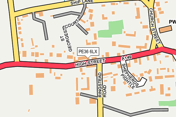 PE36 6LX map - OS OpenMap – Local (Ordnance Survey) PE36 6LX map - OS OpenMap – Local (Ordnance Survey)