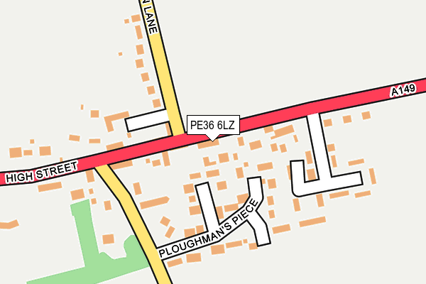 PE36 6LZ map - OS OpenMap – Local (Ordnance Survey) PE36 6LZ map - OS OpenMap – Local (Ordnance Survey)