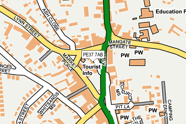 PE37 7AB map - OS OpenMap – Local (Ordnance Survey) PE37 7AB map - OS OpenMap – Local (Ordnance Survey)