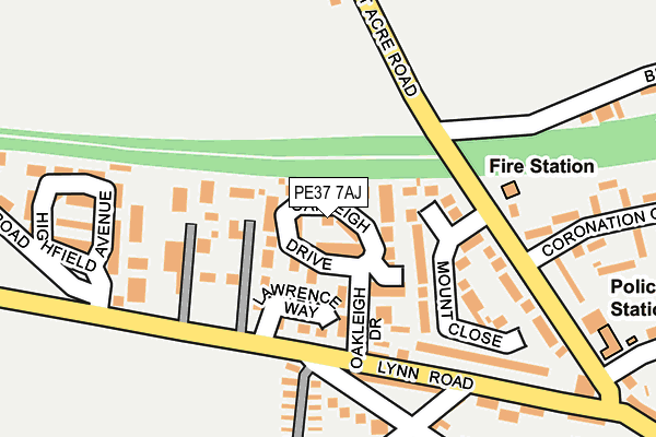 PE37 7AJ map - OS OpenMap – Local (Ordnance Survey) PE37 7AJ map - OS OpenMap – Local (Ordnance Survey)