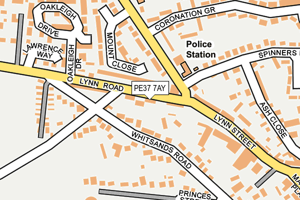 PE37 7AY map - OS OpenMap – Local (Ordnance Survey) PE37 7AY map - OS OpenMap – Local (Ordnance Survey)