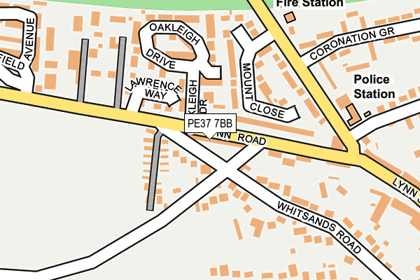 PE37 7BB map - OS OpenMap – Local (Ordnance Survey) PE37 7BB map - OS OpenMap – Local (Ordnance Survey)