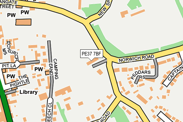 PE37 7BF map - OS OpenMap – Local (Ordnance Survey) PE37 7BF map - OS OpenMap – Local (Ordnance Survey)