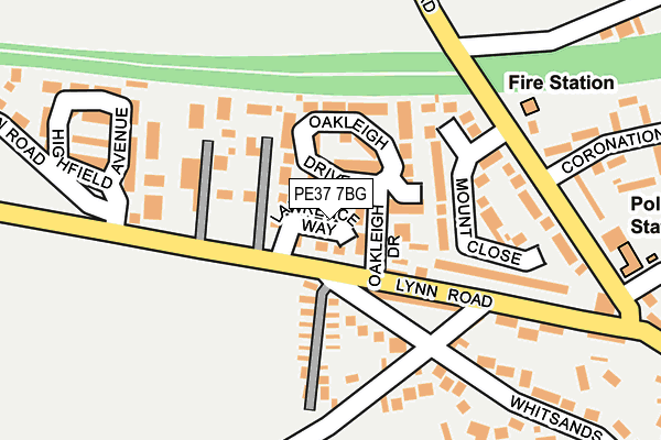 PE37 7BG map - OS OpenMap – Local (Ordnance Survey)
