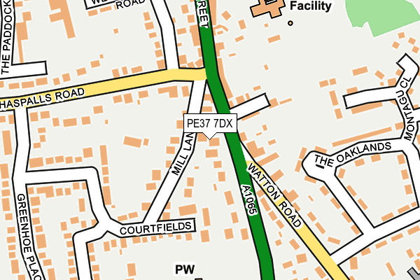 PE37 7DX map - OS OpenMap – Local (Ordnance Survey) PE37 7DX map - OS OpenMap – Local (Ordnance Survey)