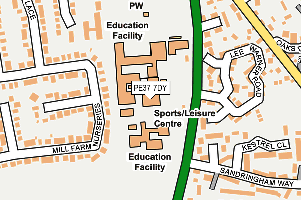 PE37 7DY map - OS OpenMap – Local (Ordnance Survey) PE37 7DY map - OS OpenMap – Local (Ordnance Survey)