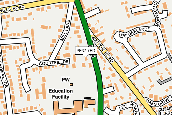 PE37 7ED map - OS OpenMap – Local (Ordnance Survey) PE37 7ED map - OS OpenMap – Local (Ordnance Survey)