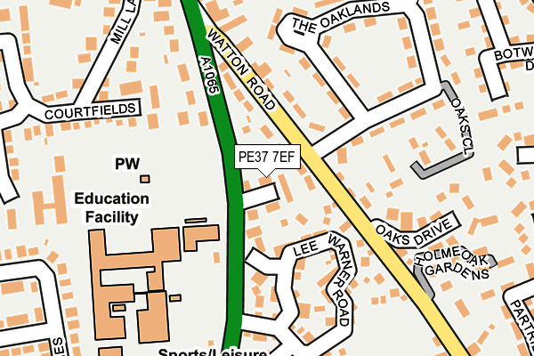 PE37 7EF map - OS OpenMap – Local (Ordnance Survey) PE37 7EF map - OS OpenMap – Local (Ordnance Survey)