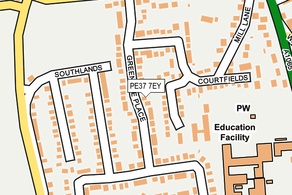 PE37 7EY map - OS OpenMap – Local (Ordnance Survey) PE37 7EY map - OS OpenMap – Local (Ordnance Survey)