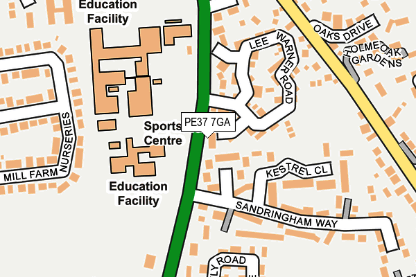 PE37 7GA map - OS OpenMap – Local (Ordnance Survey) PE37 7GA map - OS OpenMap – Local (Ordnance Survey)