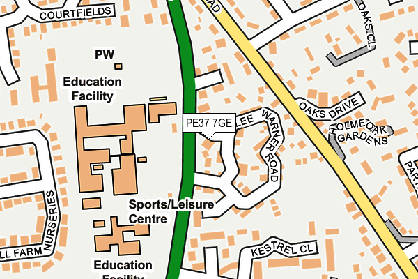 PE37 7GE map - OS OpenMap – Local (Ordnance Survey) PE37 7GE map - OS OpenMap – Local (Ordnance Survey)