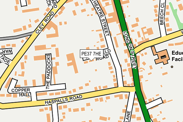 PE37 7HE map - OS OpenMap – Local (Ordnance Survey) PE37 7HE map - OS OpenMap – Local (Ordnance Survey)