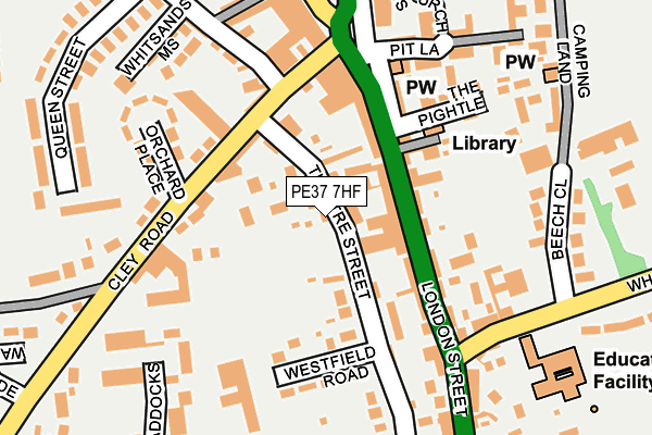 PE37 7HF map - OS OpenMap – Local (Ordnance Survey) PE37 7HF map - OS OpenMap – Local (Ordnance Survey)