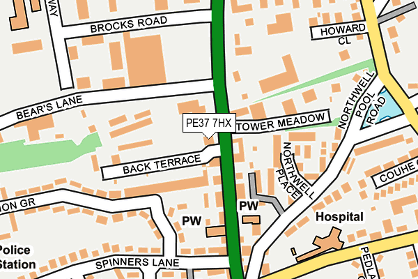 PE37 7HX map - OS OpenMap – Local (Ordnance Survey) PE37 7HX map - OS OpenMap – Local (Ordnance Survey)