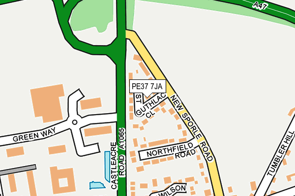 PE37 7JA map - OS OpenMap – Local (Ordnance Survey) PE37 7JA map - OS OpenMap – Local (Ordnance Survey)