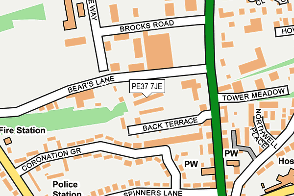 PE37 7JE map - OS OpenMap – Local (Ordnance Survey) PE37 7JE map - OS OpenMap – Local (Ordnance Survey)