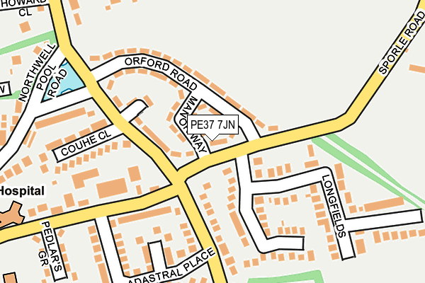 PE37 7JN map - OS OpenMap – Local (Ordnance Survey) PE37 7JN map - OS OpenMap – Local (Ordnance Survey)
