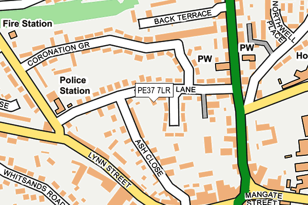 PE37 7LR map - OS OpenMap – Local (Ordnance Survey) PE37 7LR map - OS OpenMap – Local (Ordnance Survey)