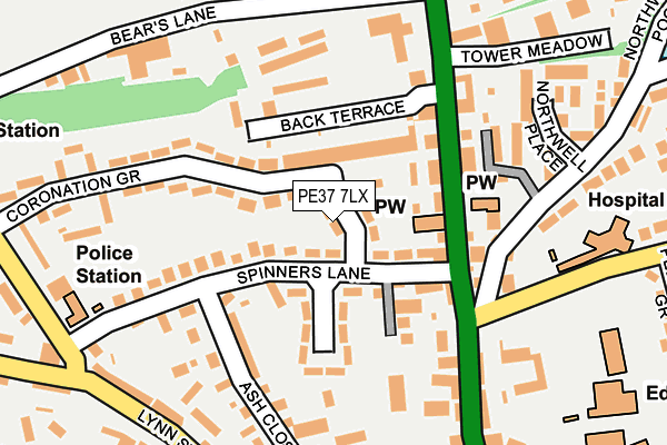 PE37 7LX map - OS OpenMap – Local (Ordnance Survey) PE37 7LX map - OS OpenMap – Local (Ordnance Survey)