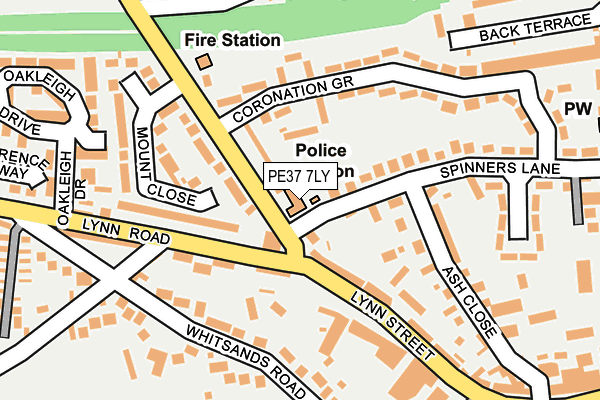 PE37 7LY map - OS OpenMap – Local (Ordnance Survey)