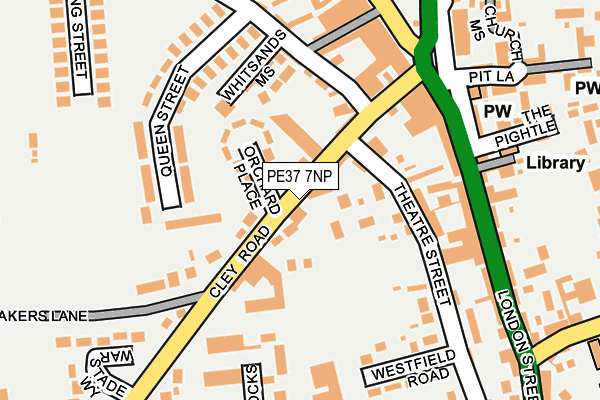 PE37 7NP map - OS OpenMap – Local (Ordnance Survey) PE37 7NP map - OS OpenMap – Local (Ordnance Survey)