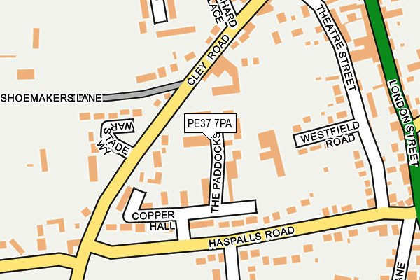 PE37 7PA map - OS OpenMap – Local (Ordnance Survey) PE37 7PA map - OS OpenMap – Local (Ordnance Survey)